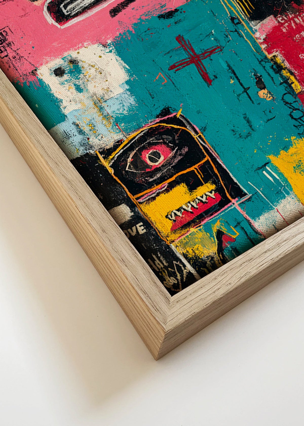 Quadro astratto con corona e blocchi di colore