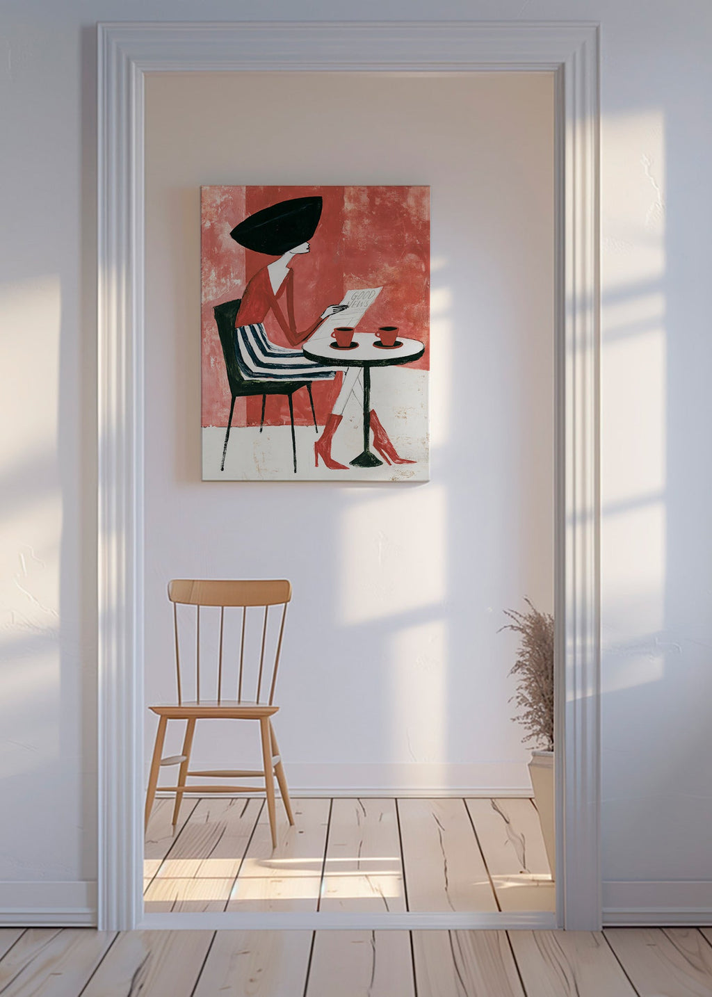 Arte da cucina donna con caffè