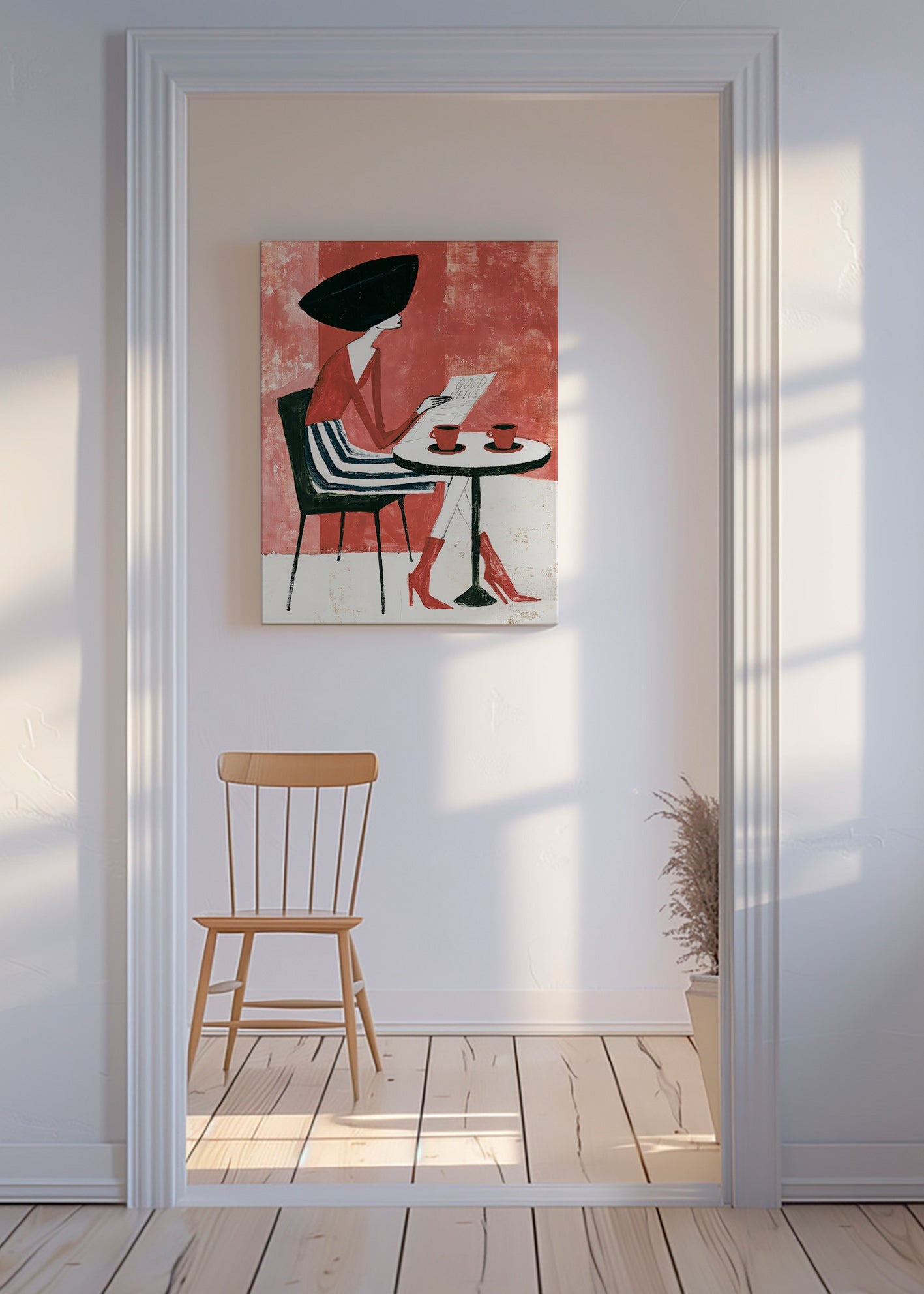 Arte da cucina donna con caffè