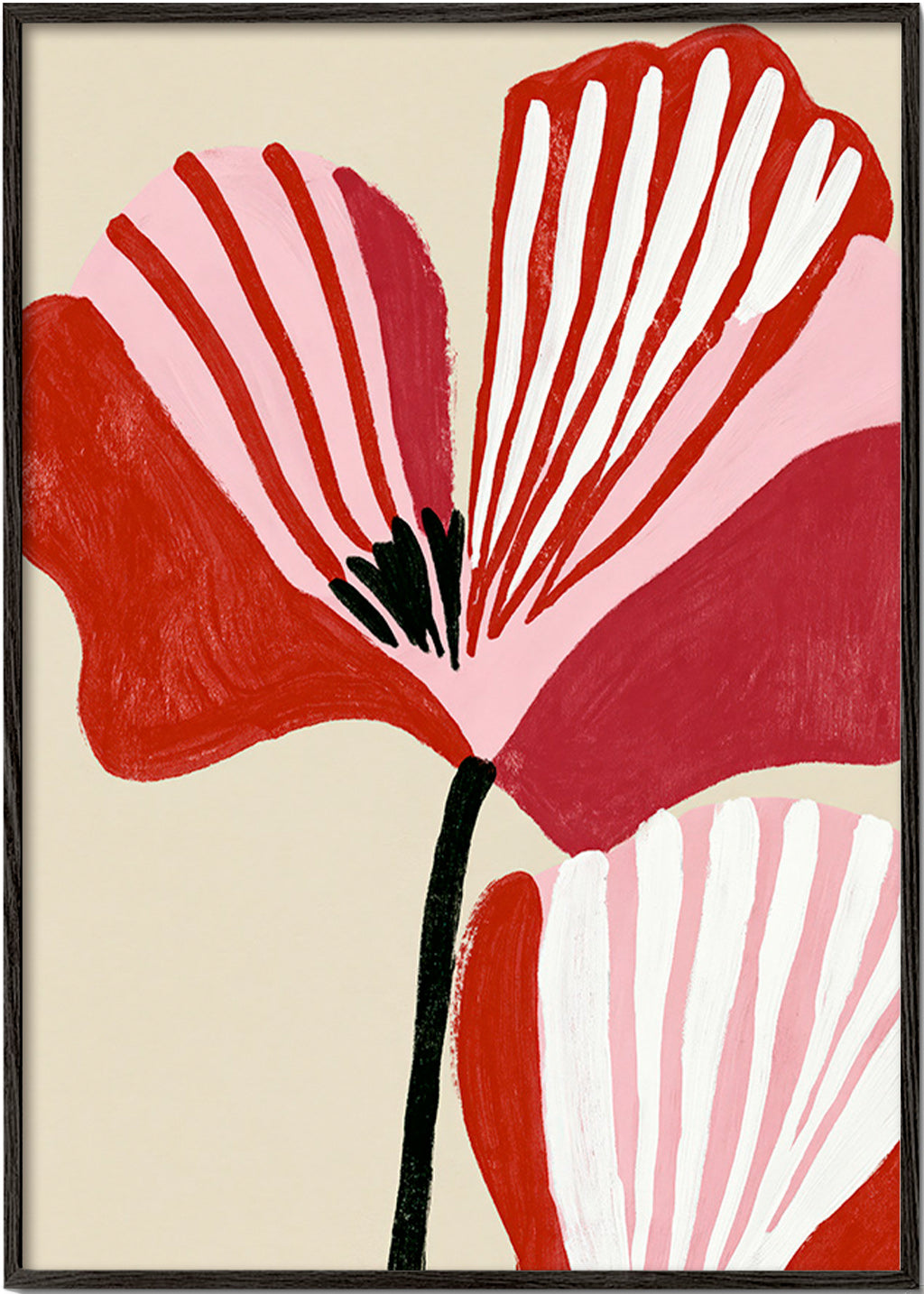 Stampa botanica Twin Petals rosa e rossa