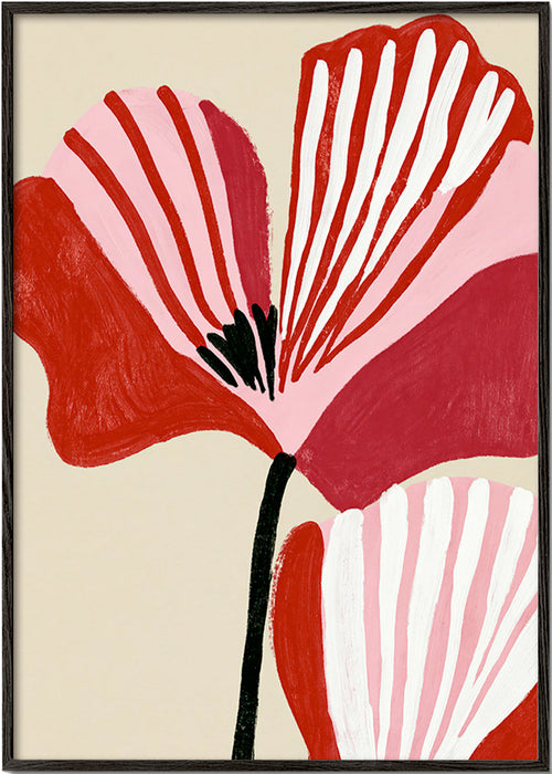 Stampa botanica Twin Petals rosa e rossa