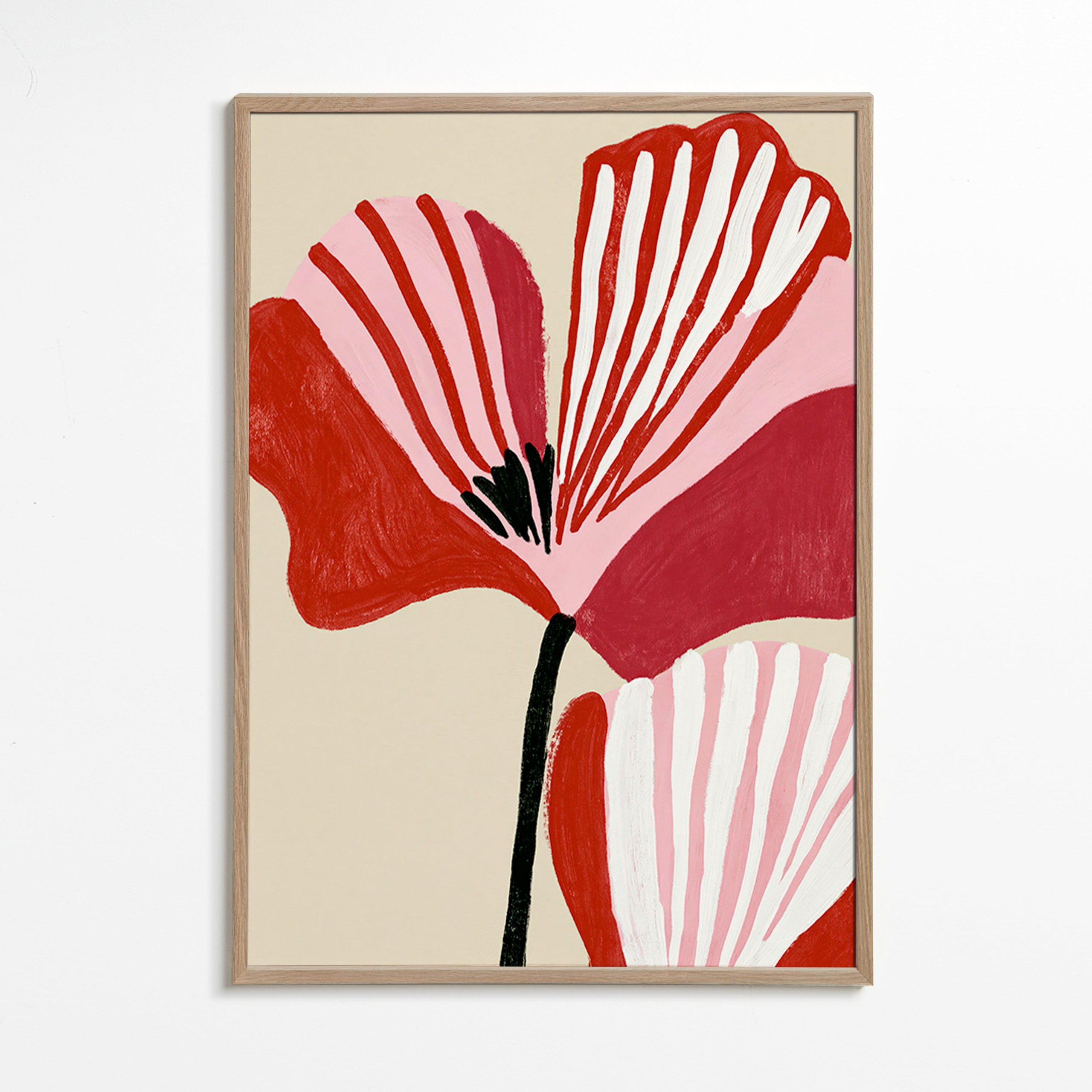 Stampa botanica Twin Petals rosa e rossa