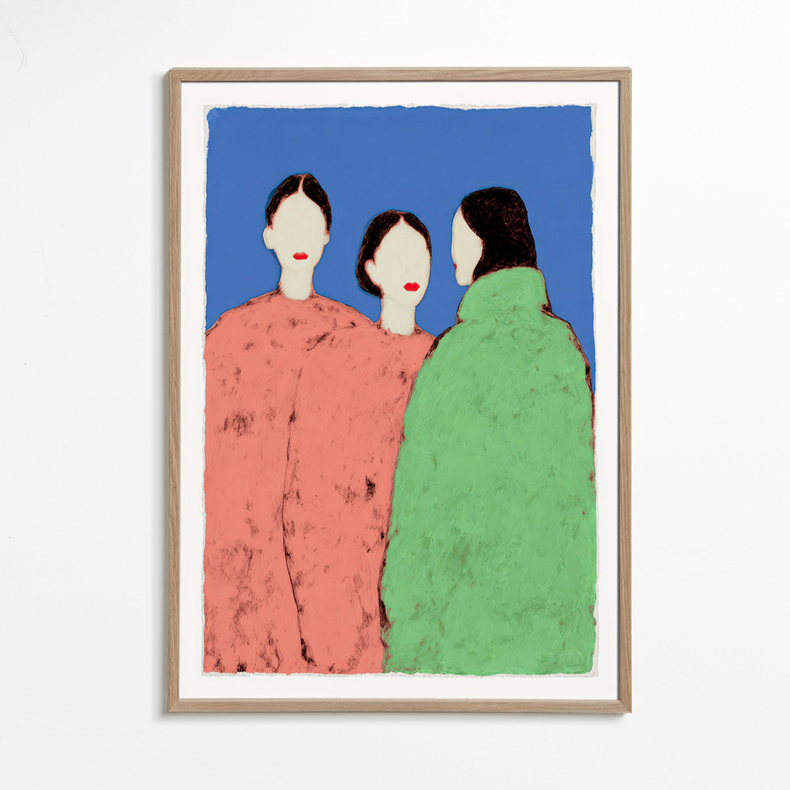 Illustrazione di tre figure stilizzate su sfondo blu