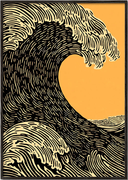 Illustrazione onda grafica nera