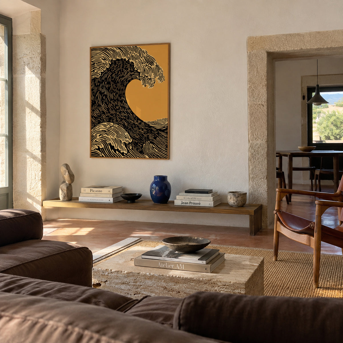 Black Wave - Framed poster in an interior