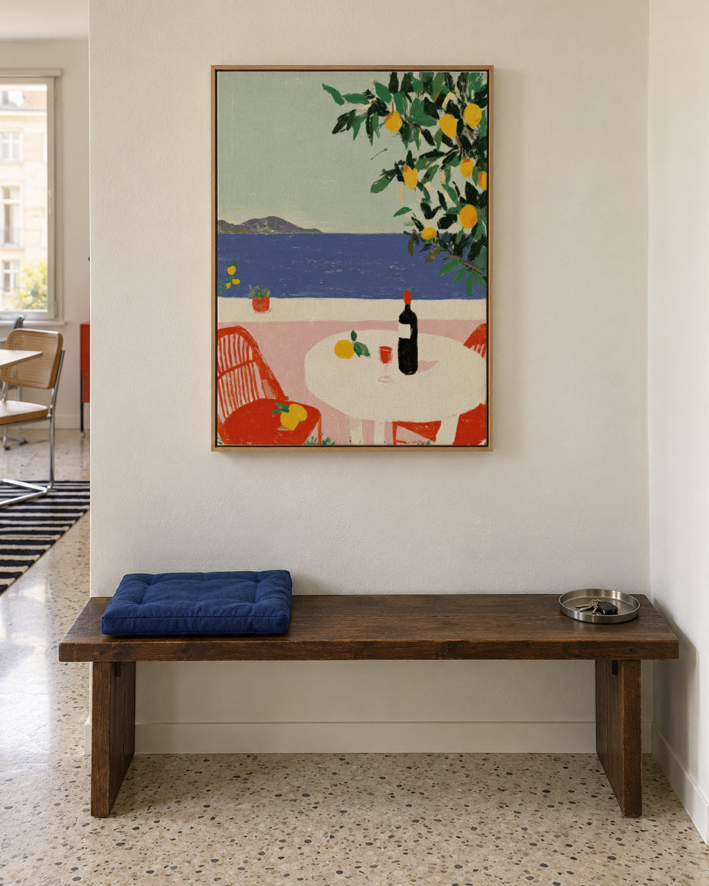 Mediterranean Table - Framed canvas in an interior