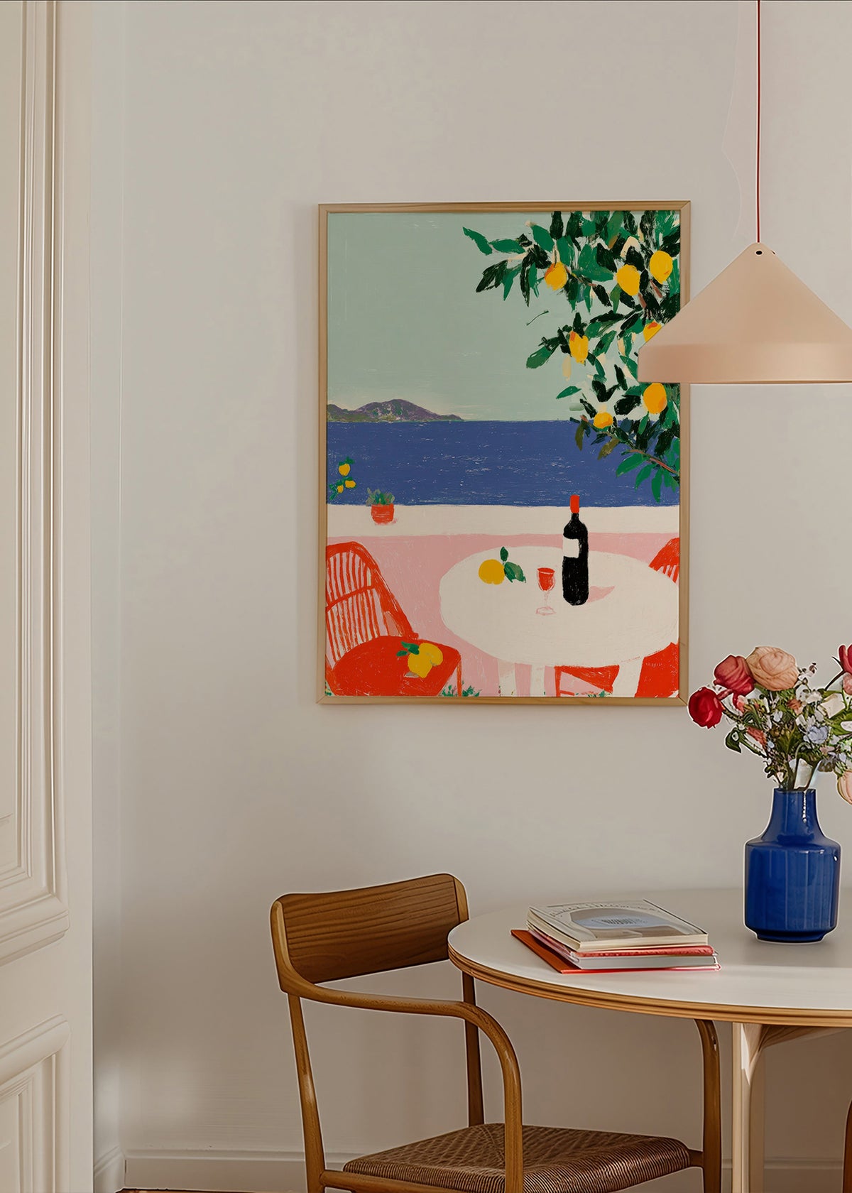 Arte da cucina tavola mediterranea con limoni