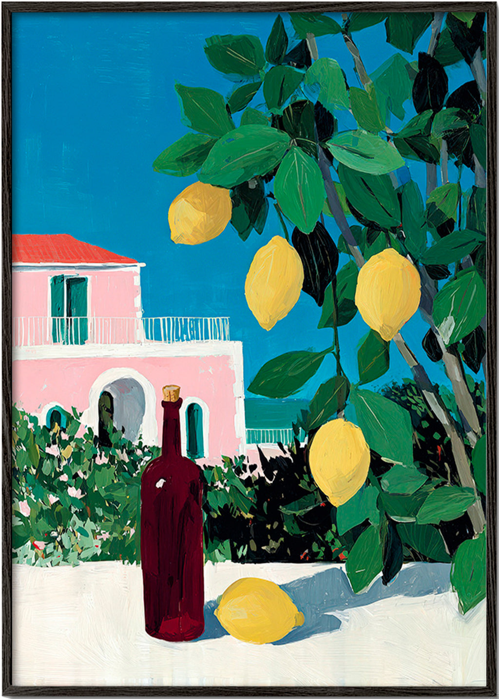 Arte da cucina: limoni e bottiglia