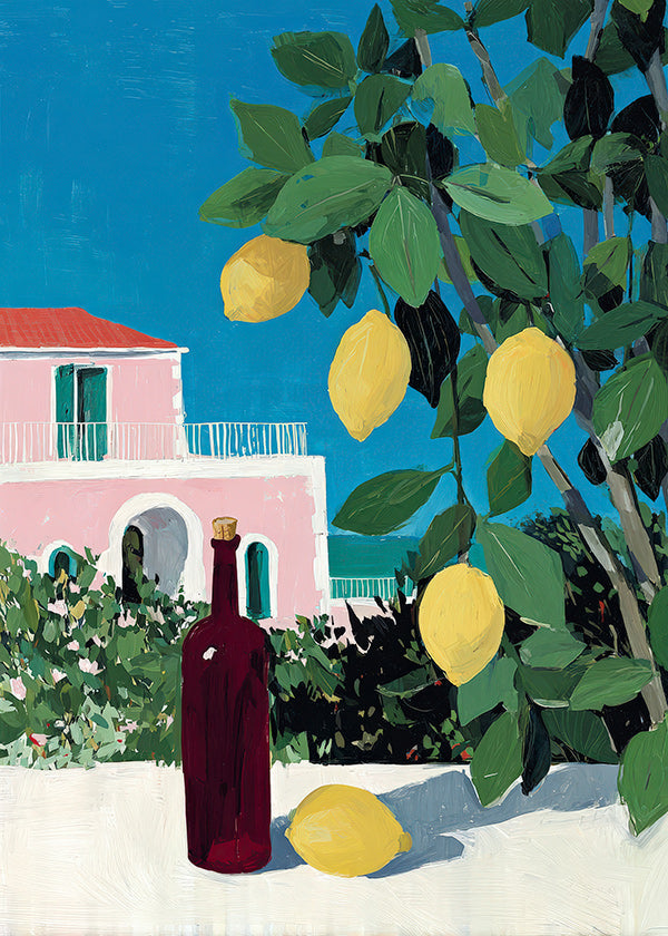 Arte da cucina: limoni e bottiglia