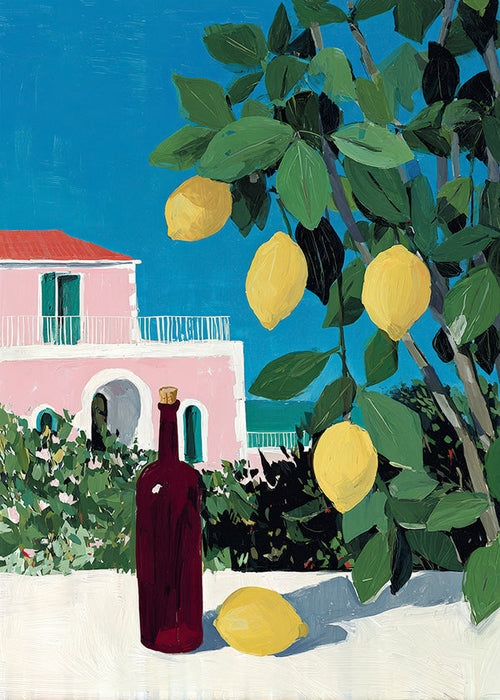 Arte da cucina: limoni e bottiglia