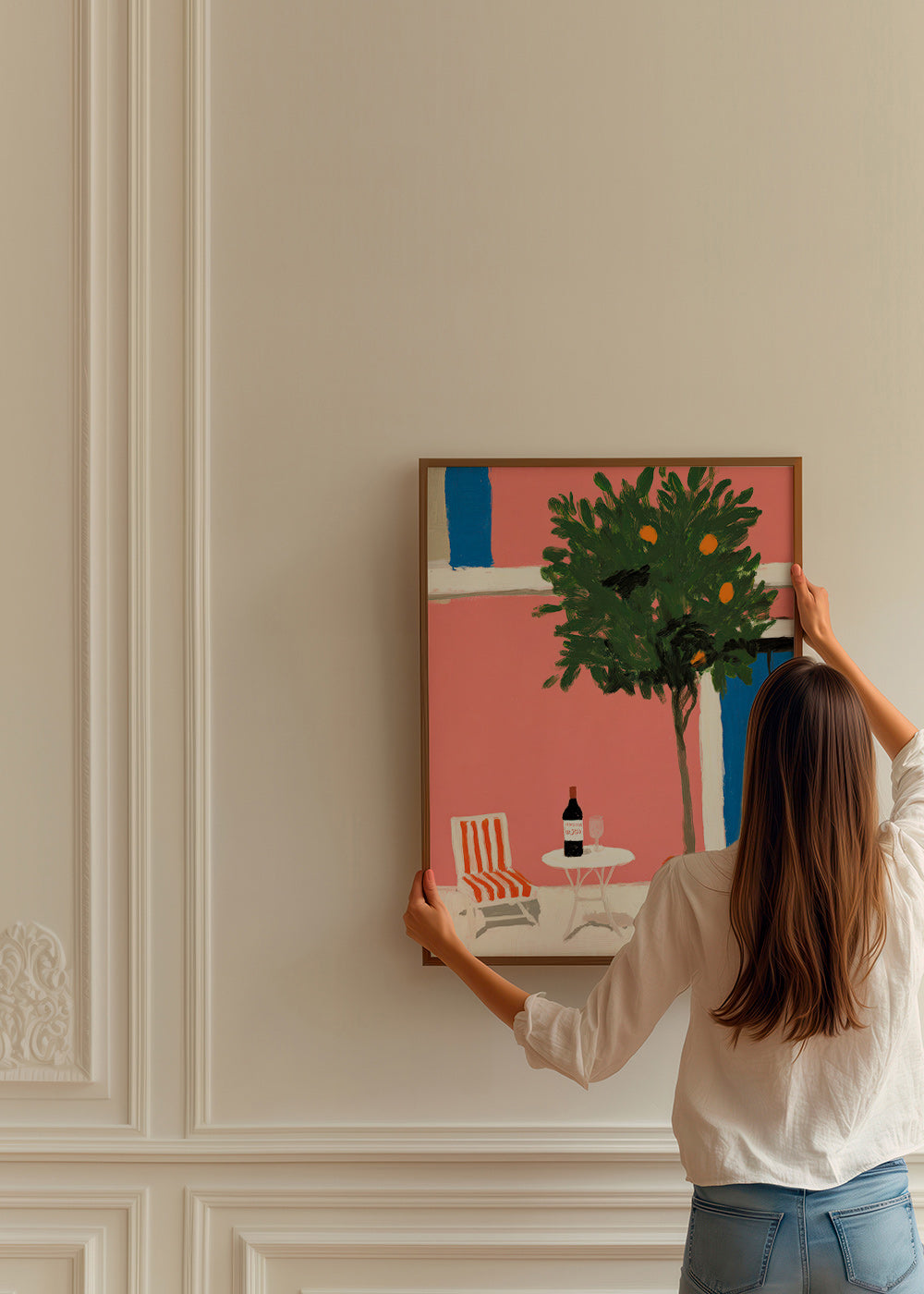 Arte da cucina con vaso di agrumi in terrazza