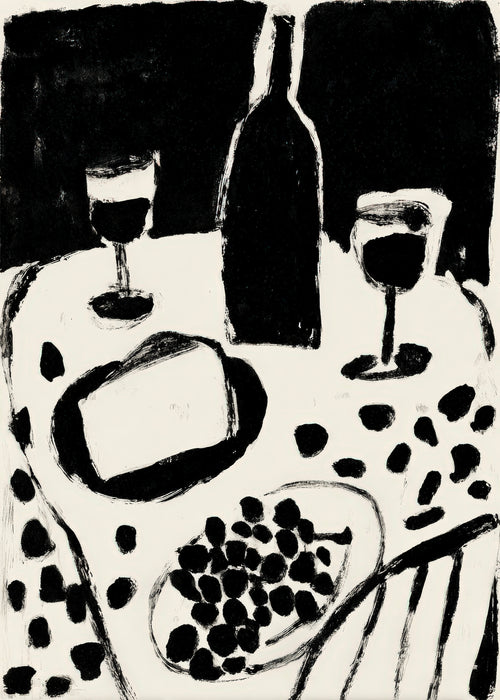 Monochrome Dinner - Unframed art print
