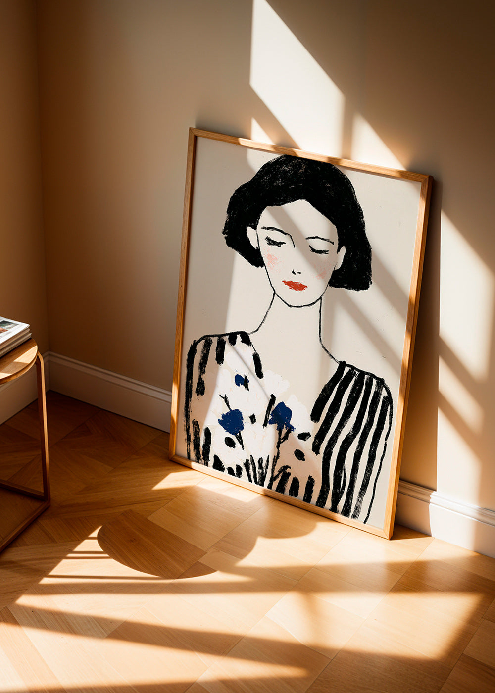 Illustrazione: ritratto femminile con fiori