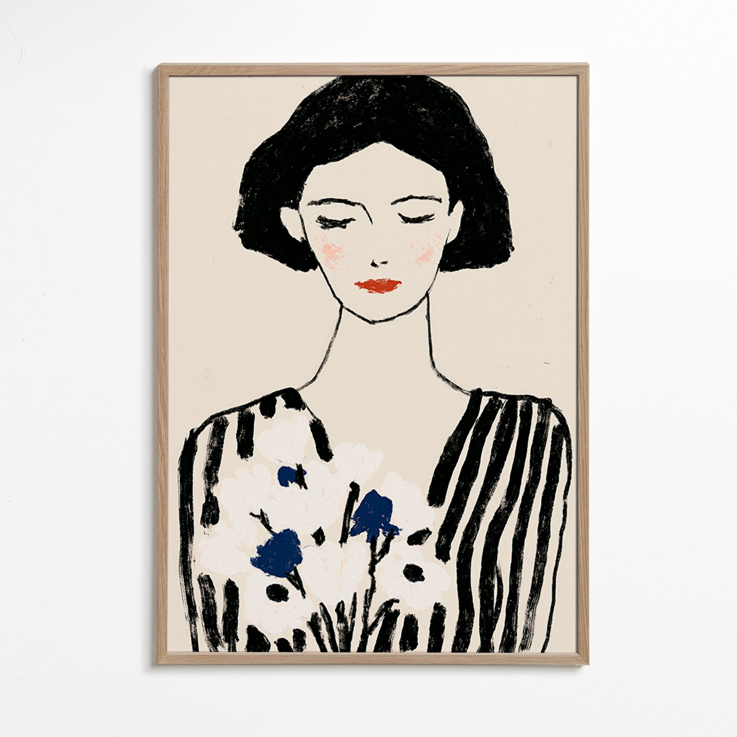 Illustrazione: ritratto femminile con fiori