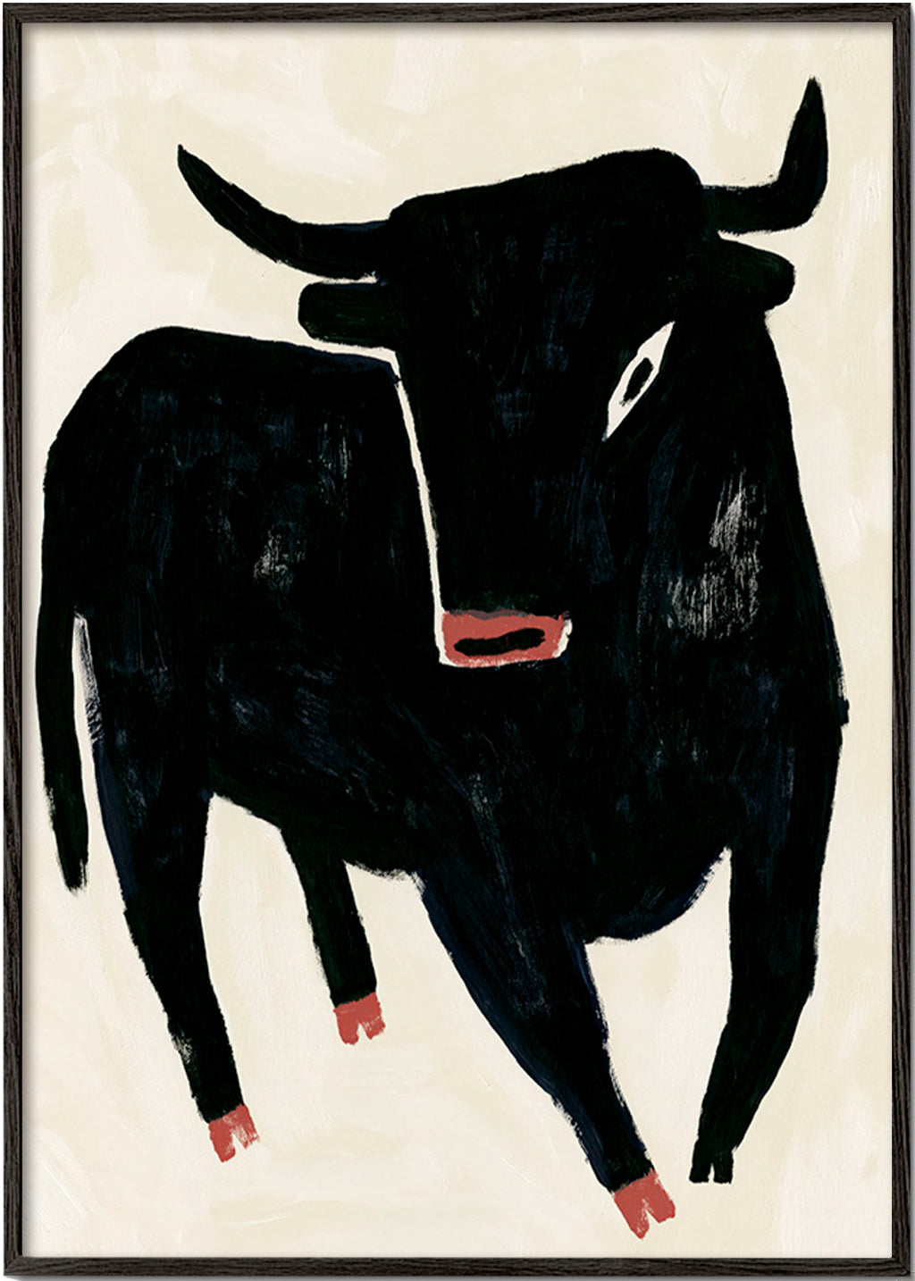 Quadro toro nero espressivo