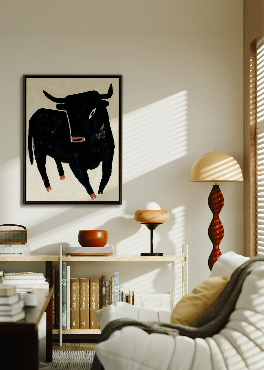 Quadro toro nero espressivo