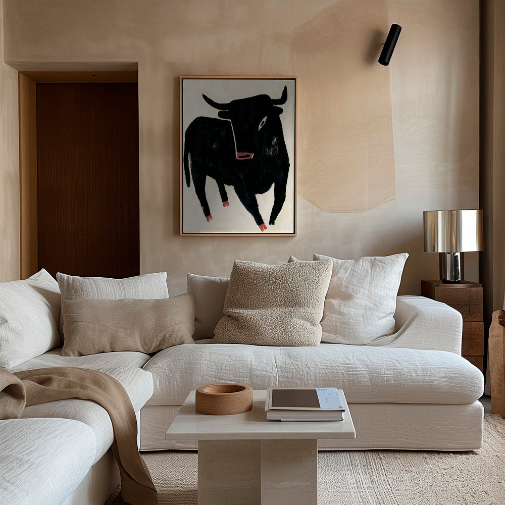 Quadro toro nero espressivo