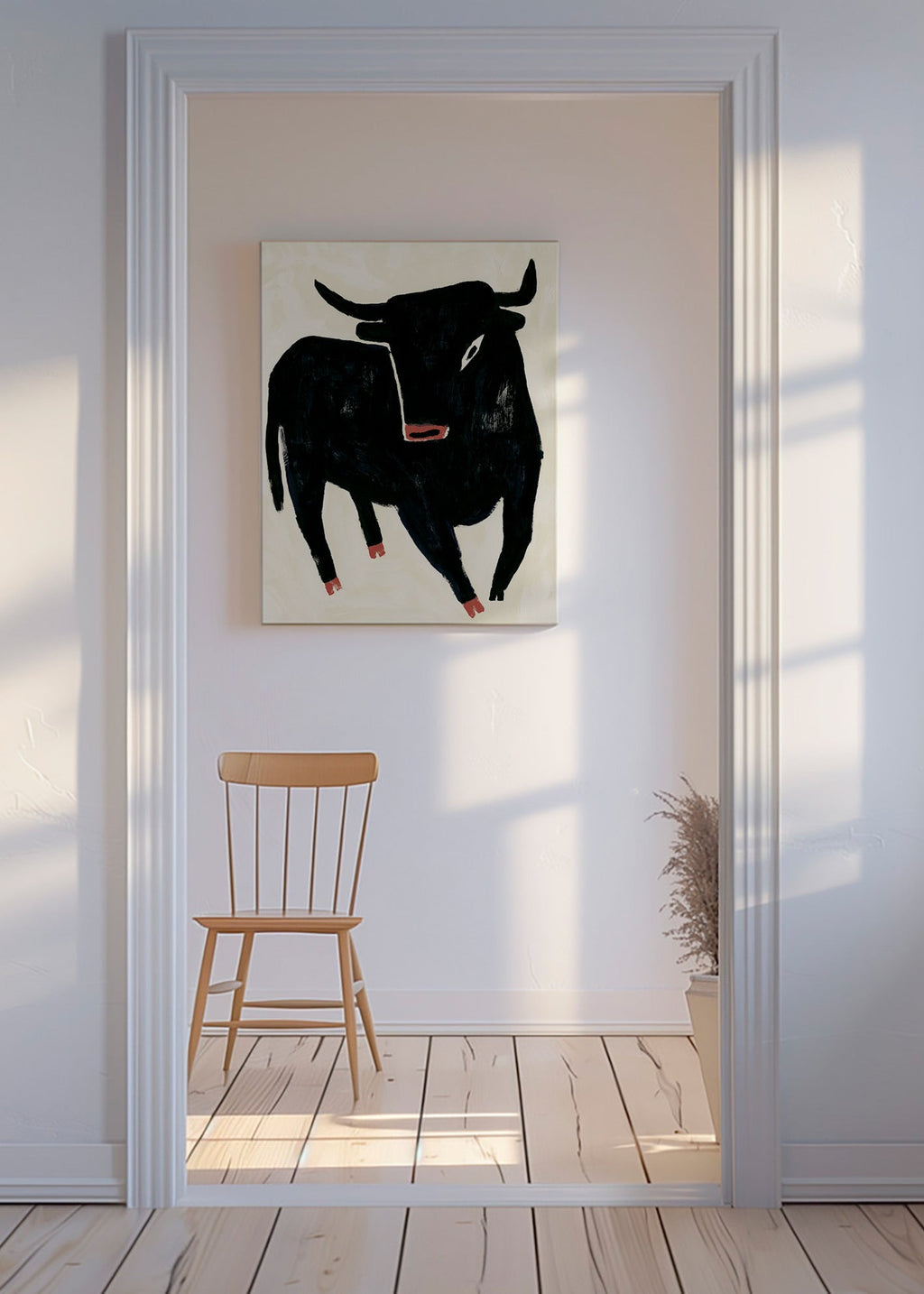 Quadro toro nero espressivo