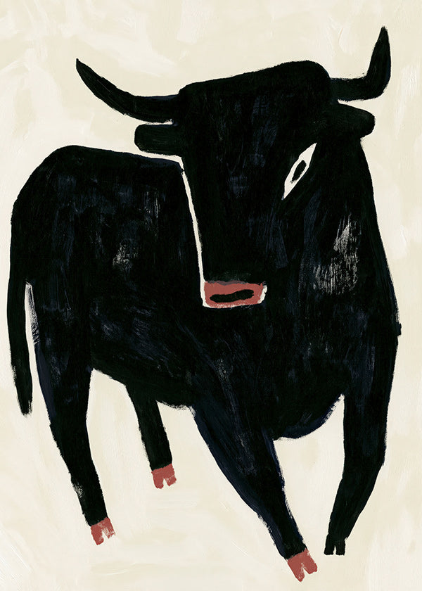 Quadro toro nero espressivo
