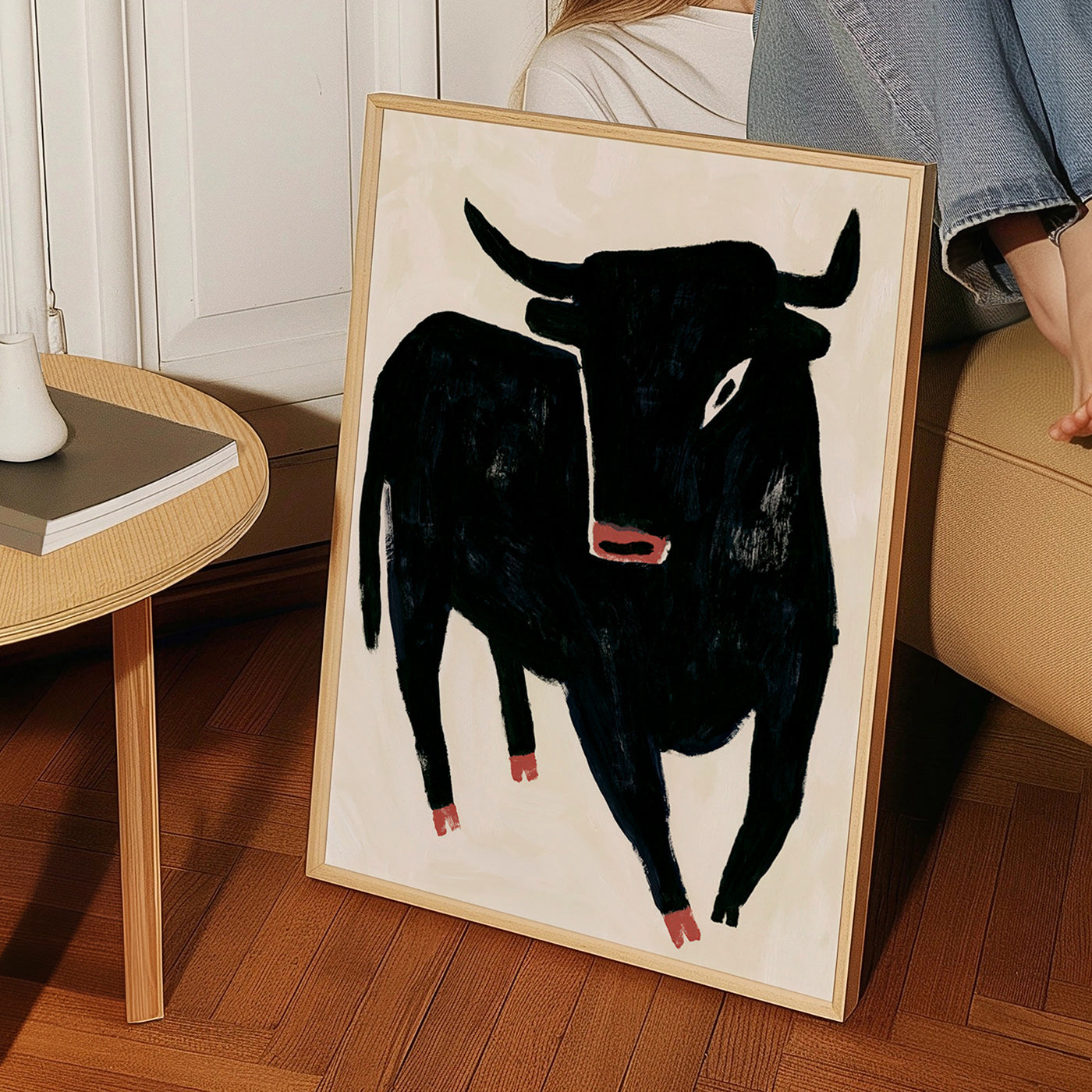 Quadro toro nero espressivo