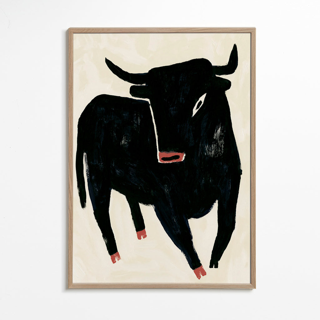 Quadro toro nero espressivo