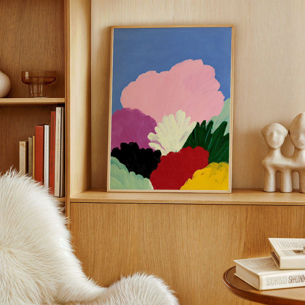 Stampa botanica Bloomscape con fiori astratti