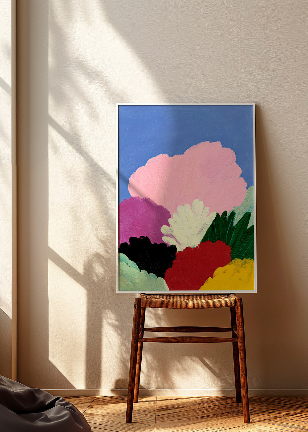 Stampa botanica Bloomscape con fiori astratti