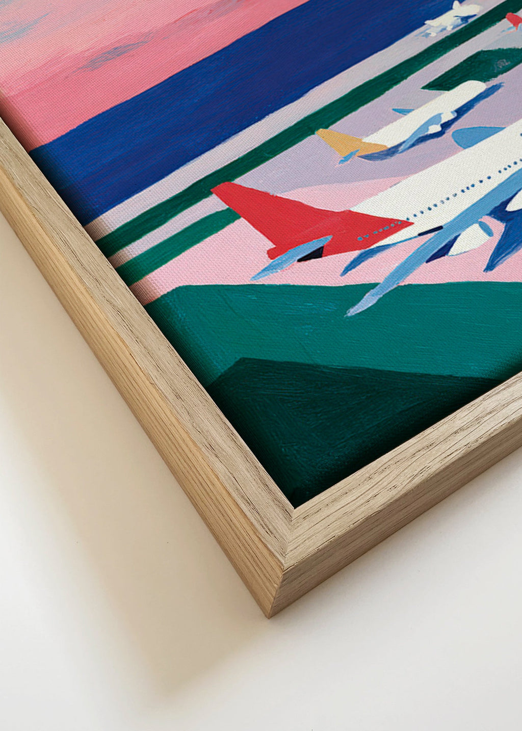Poster di viaggio con pista al tramonto