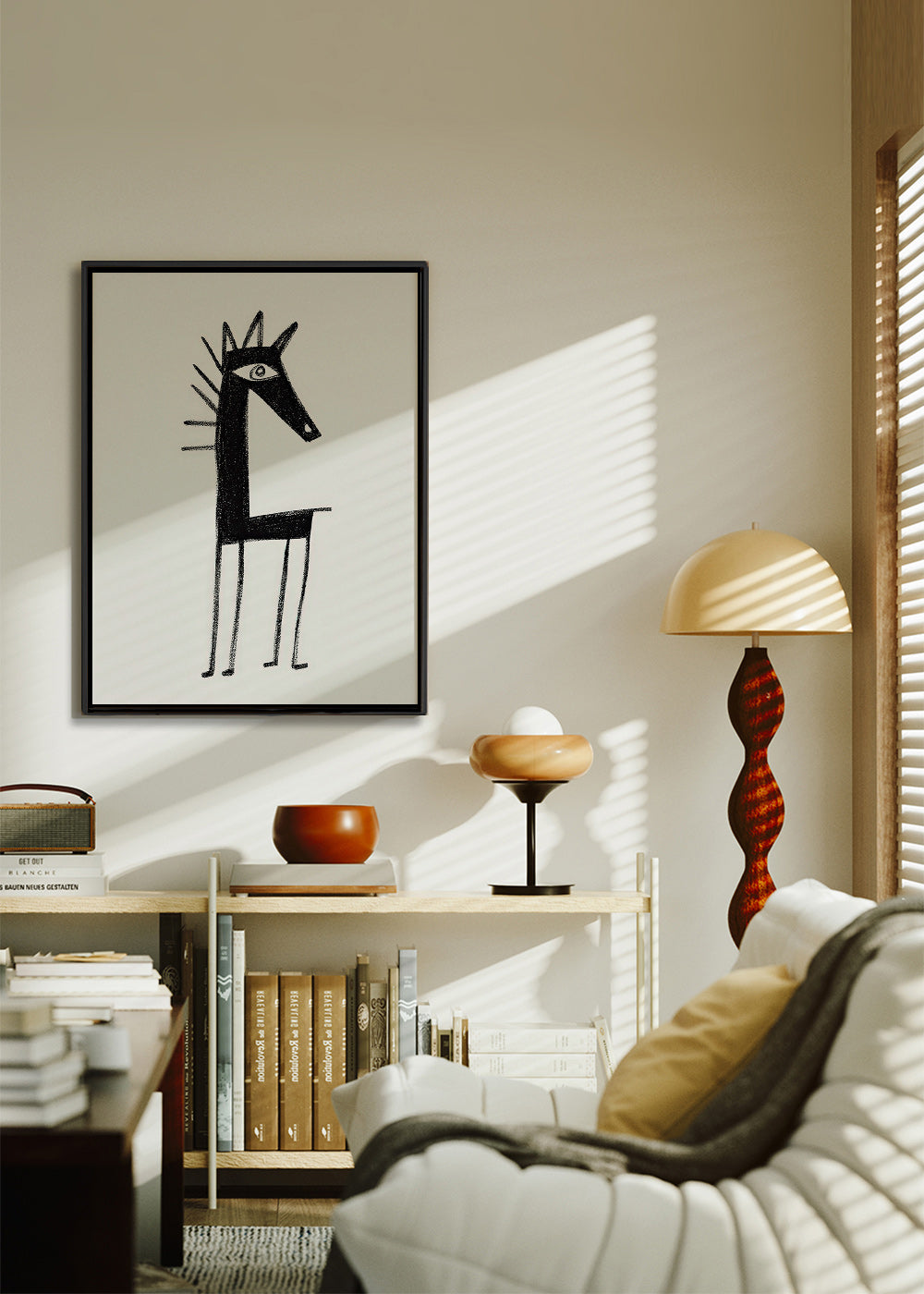 Quadro creatura minimale a tratto
