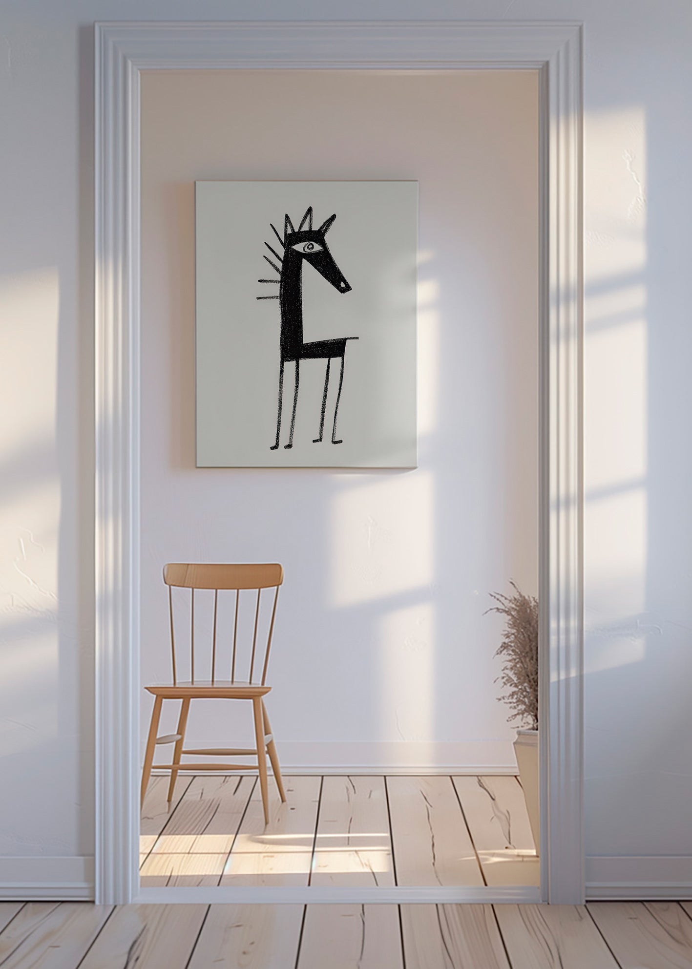 Quadro creatura minimale a tratto