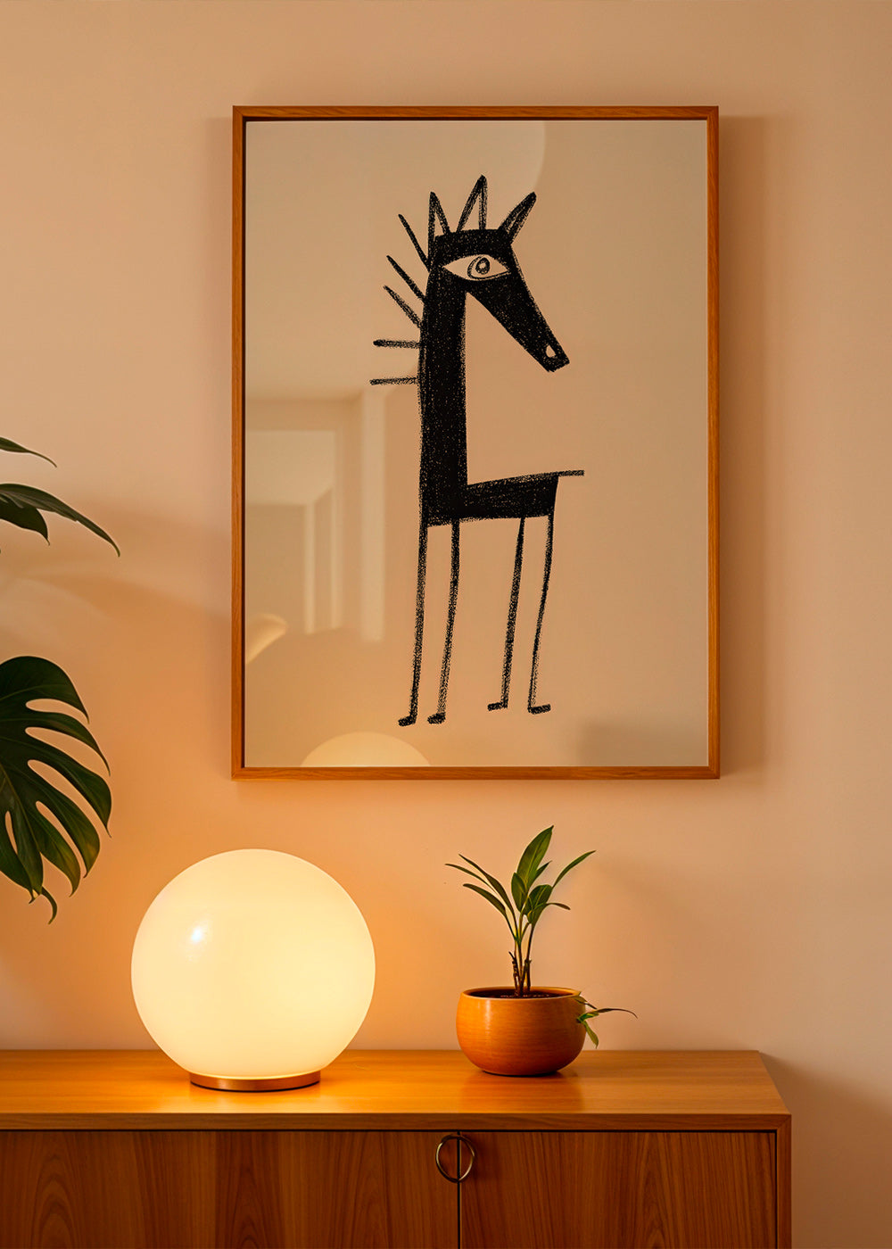 Quadro creatura minimale a tratto