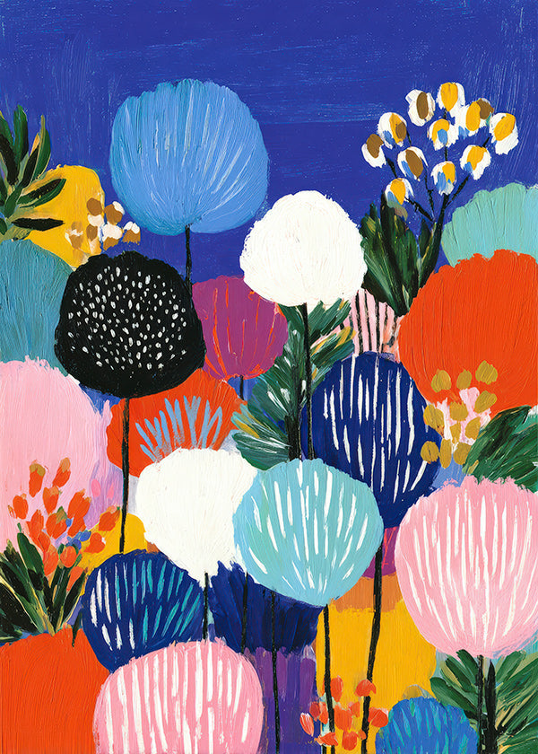 Stampa botanica bouquet colorato