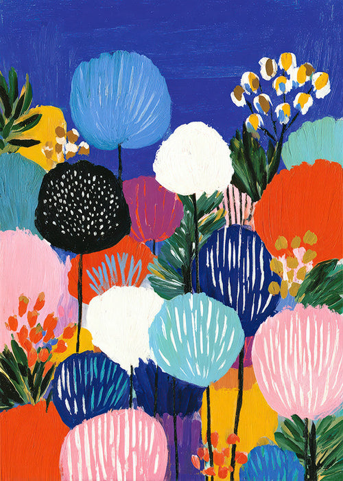 Stampa botanica bouquet colorato