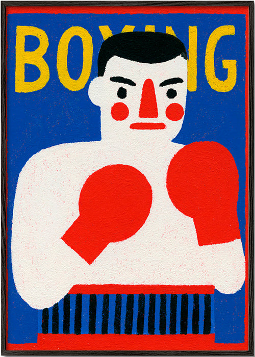 Arte sportiva: poster con pugile illustrato