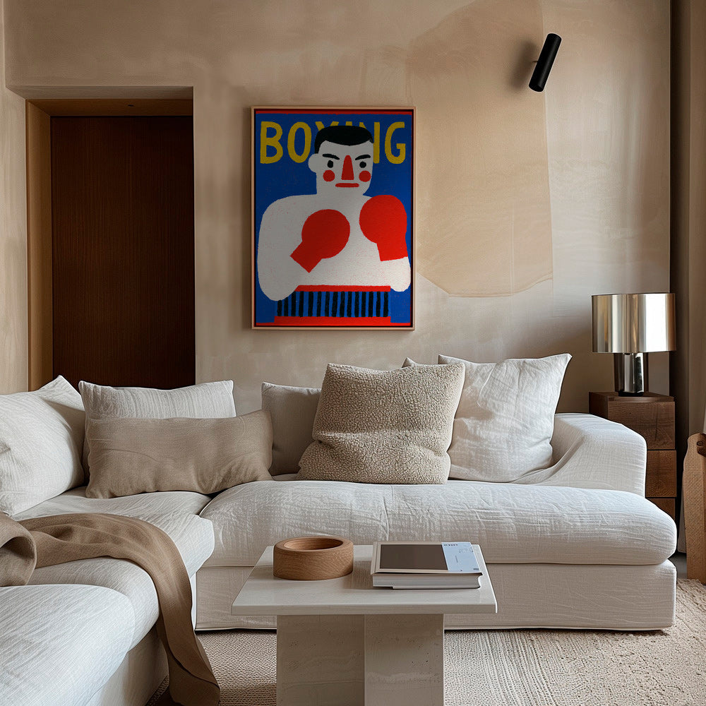 Arte sportiva: poster con pugile illustrato
