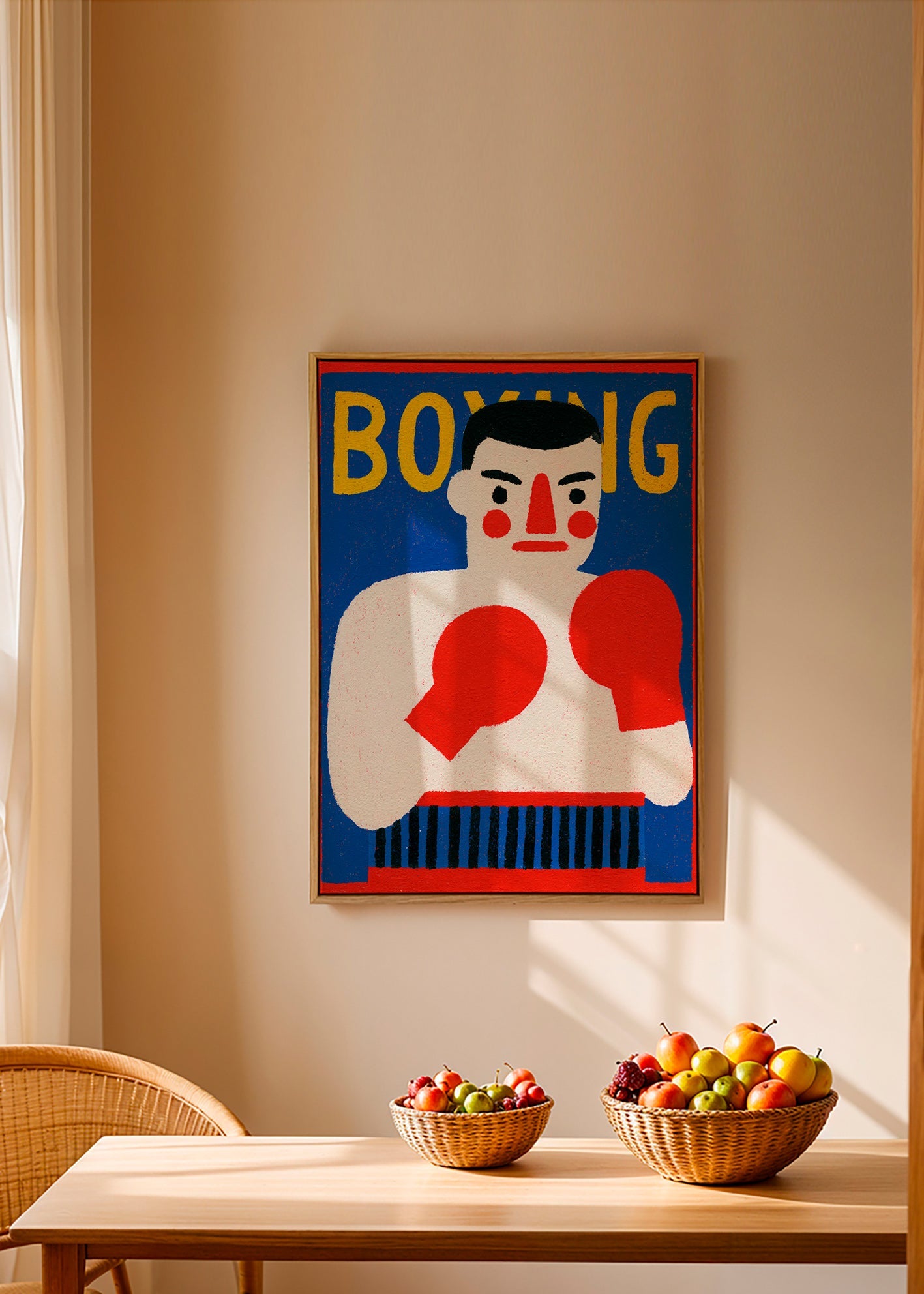 Arte sportiva: poster con pugile illustrato