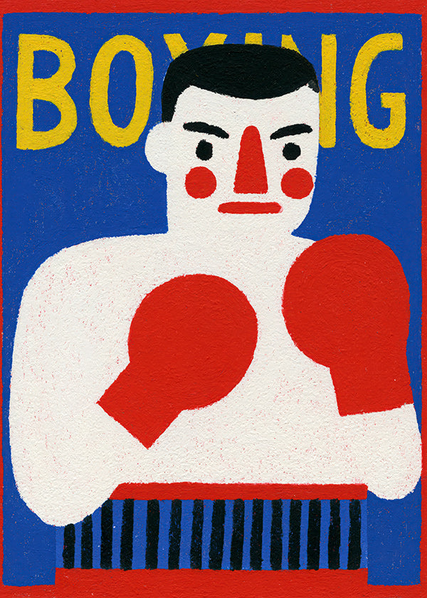 Arte sportiva: poster con pugile illustrato