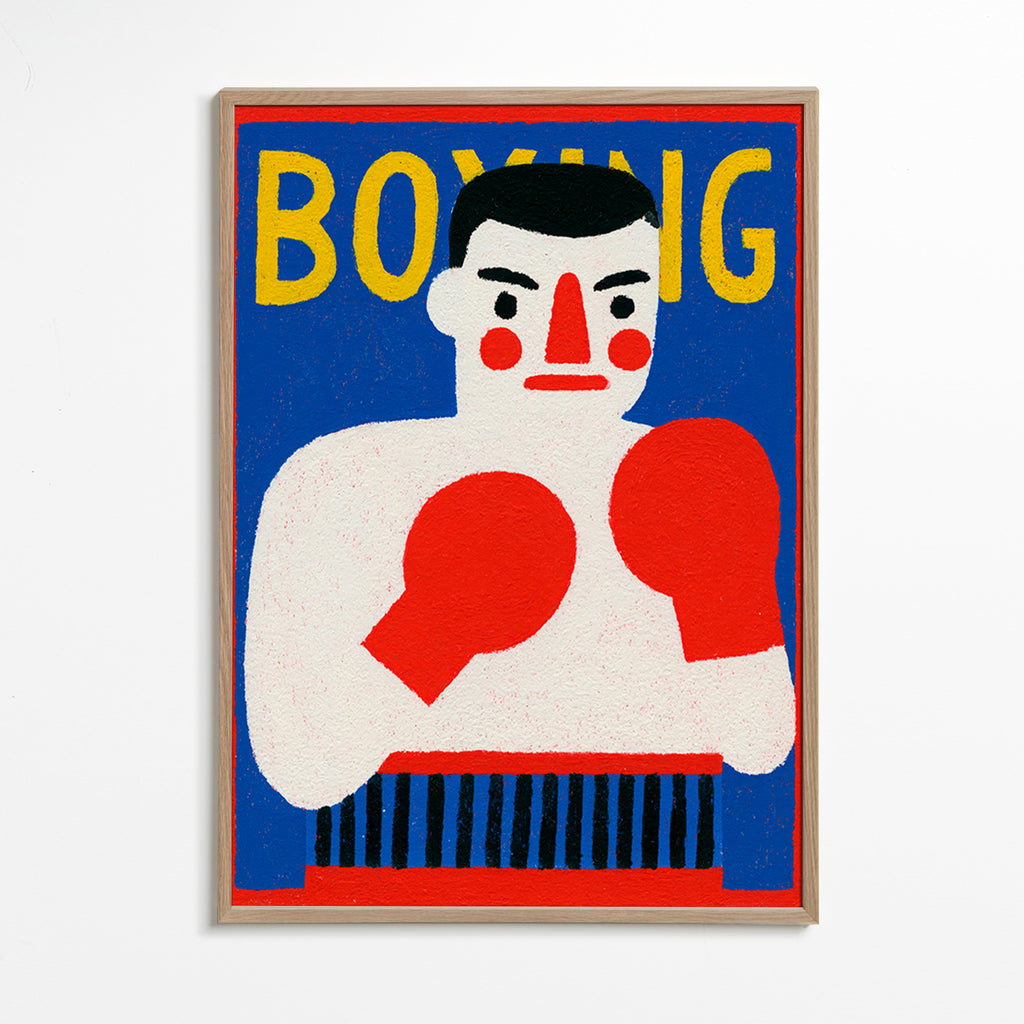 Arte sportiva: poster con pugile illustrato