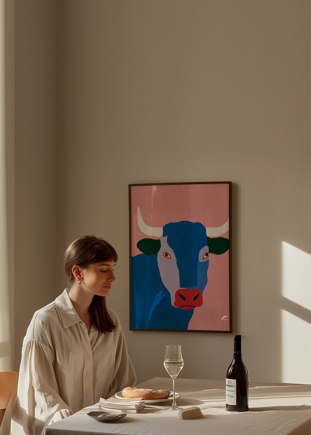 Toro indaco stilizzato