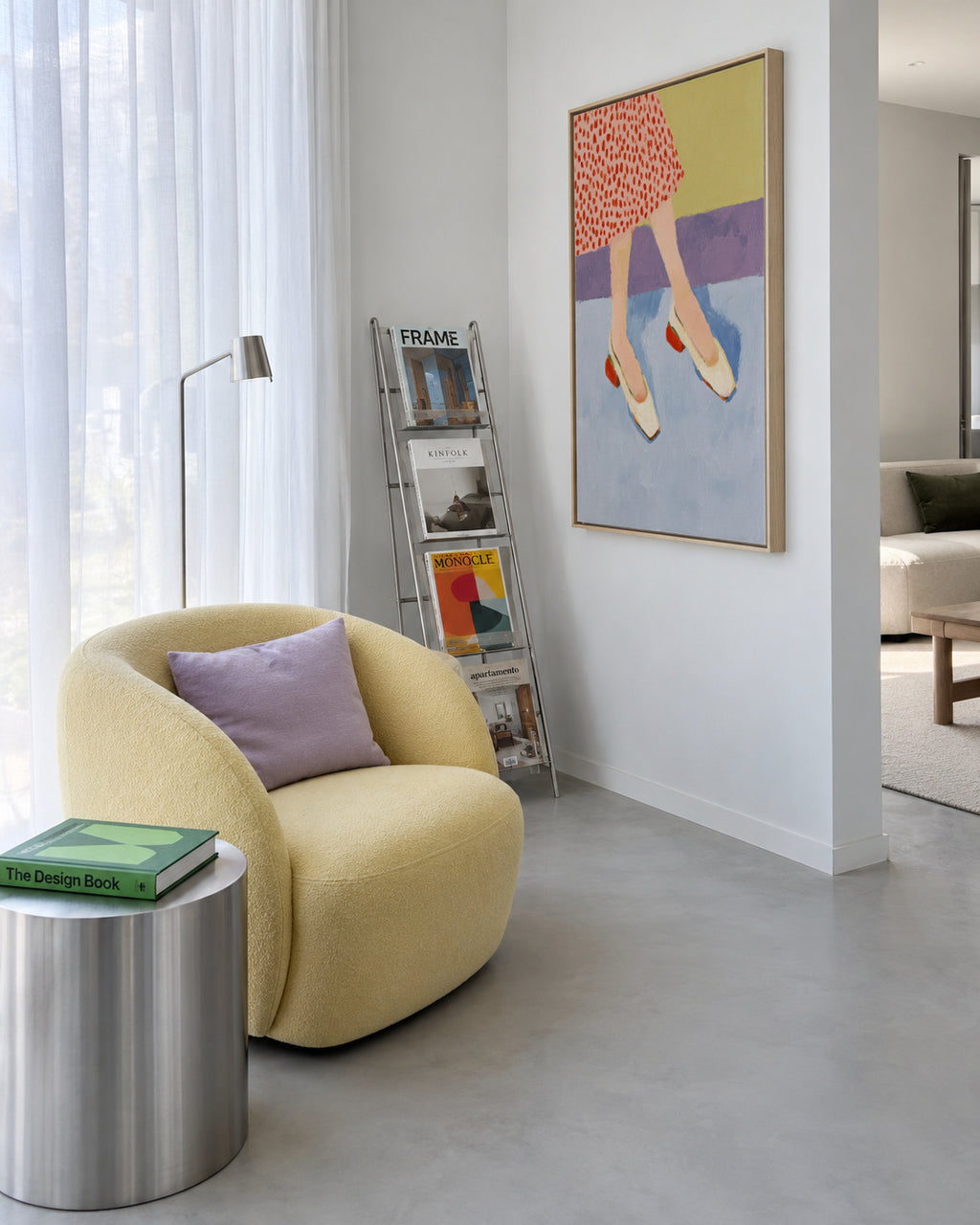 Red Shoes - Framed canvas in an interior