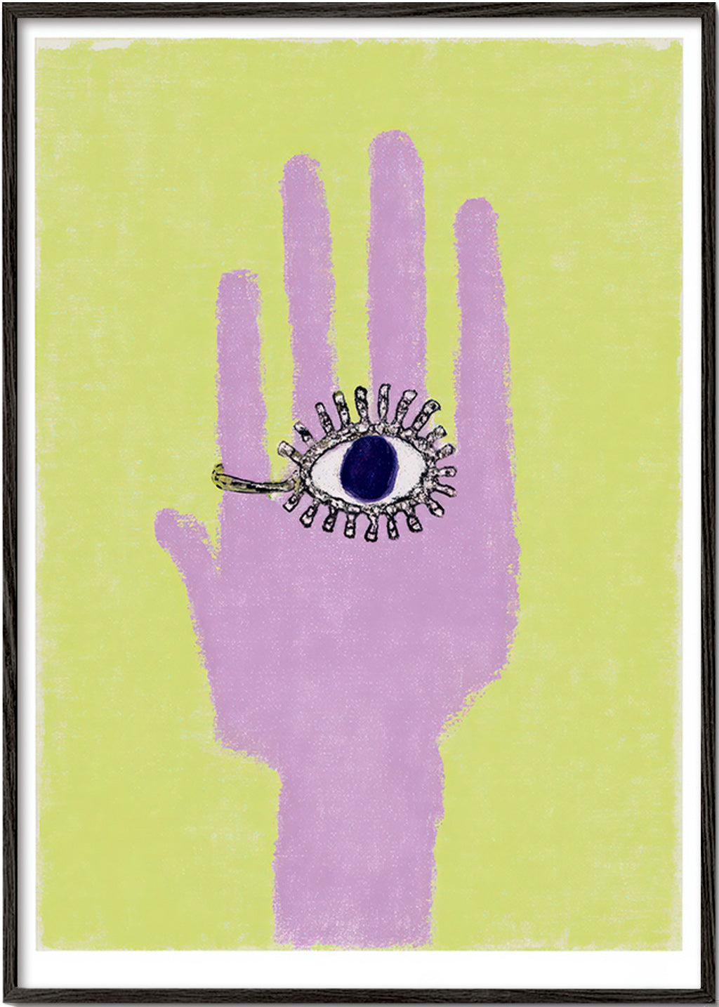 Illustrazione di mano con occhio nel palmo