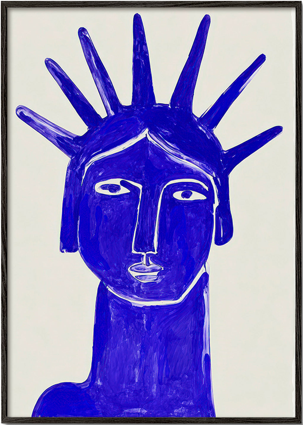 Illustrazione volto blu