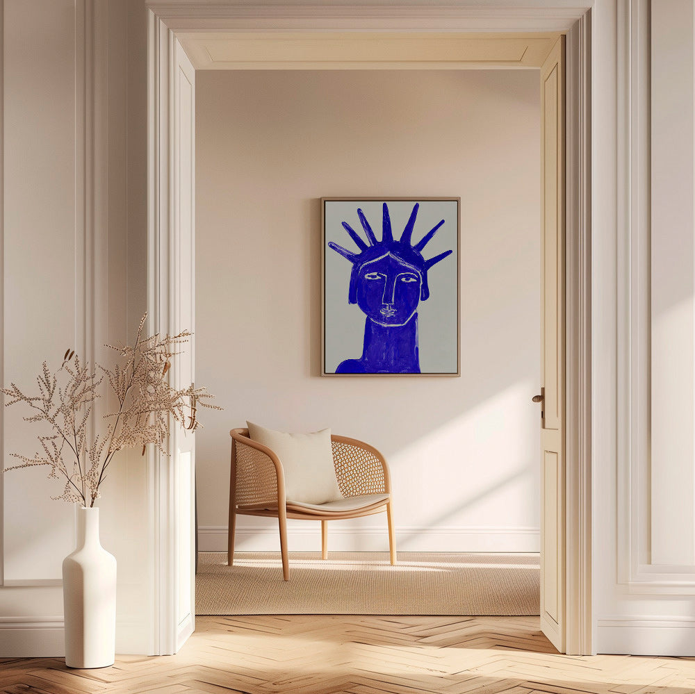 Illustrazione volto blu