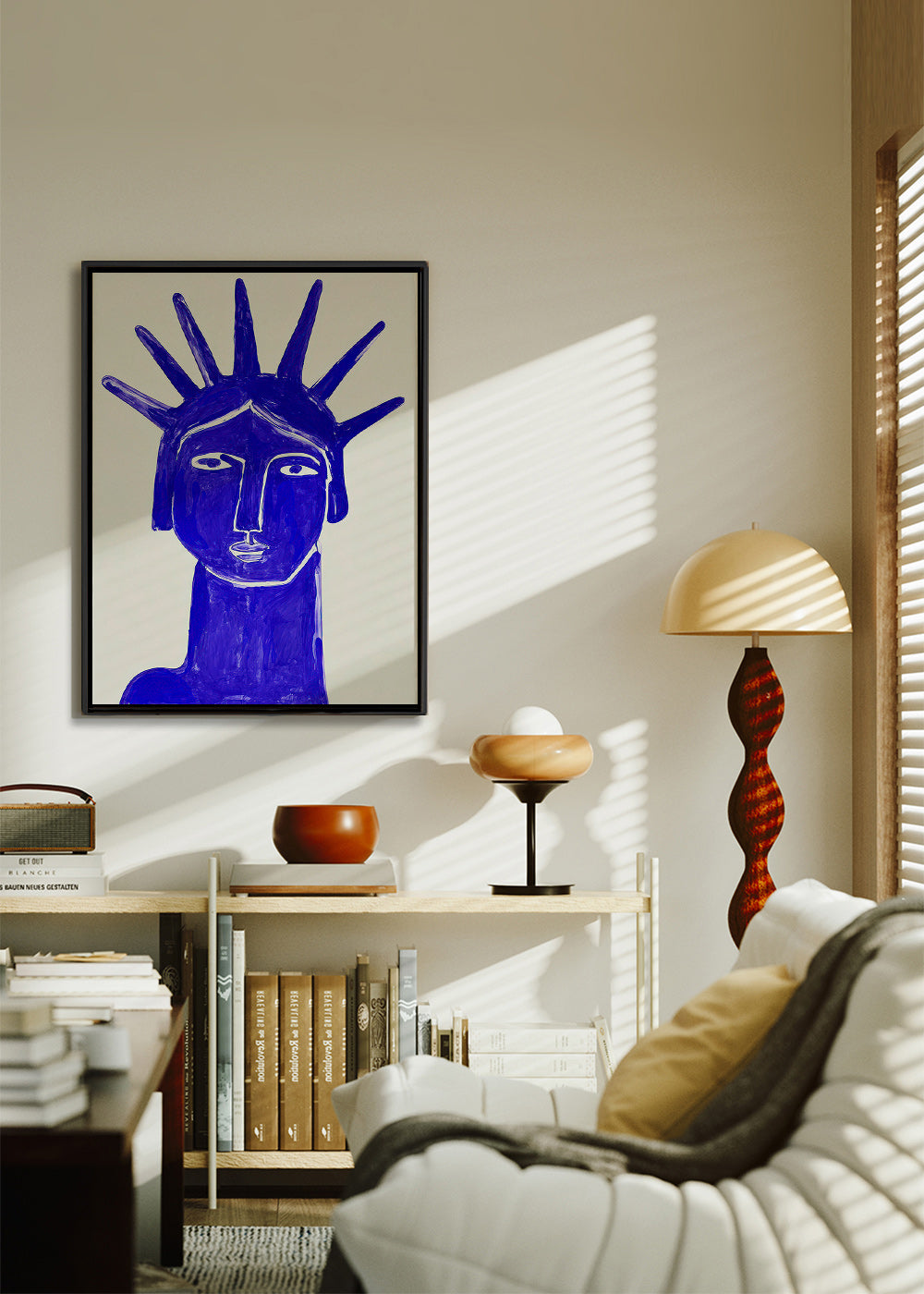 Illustrazione volto blu