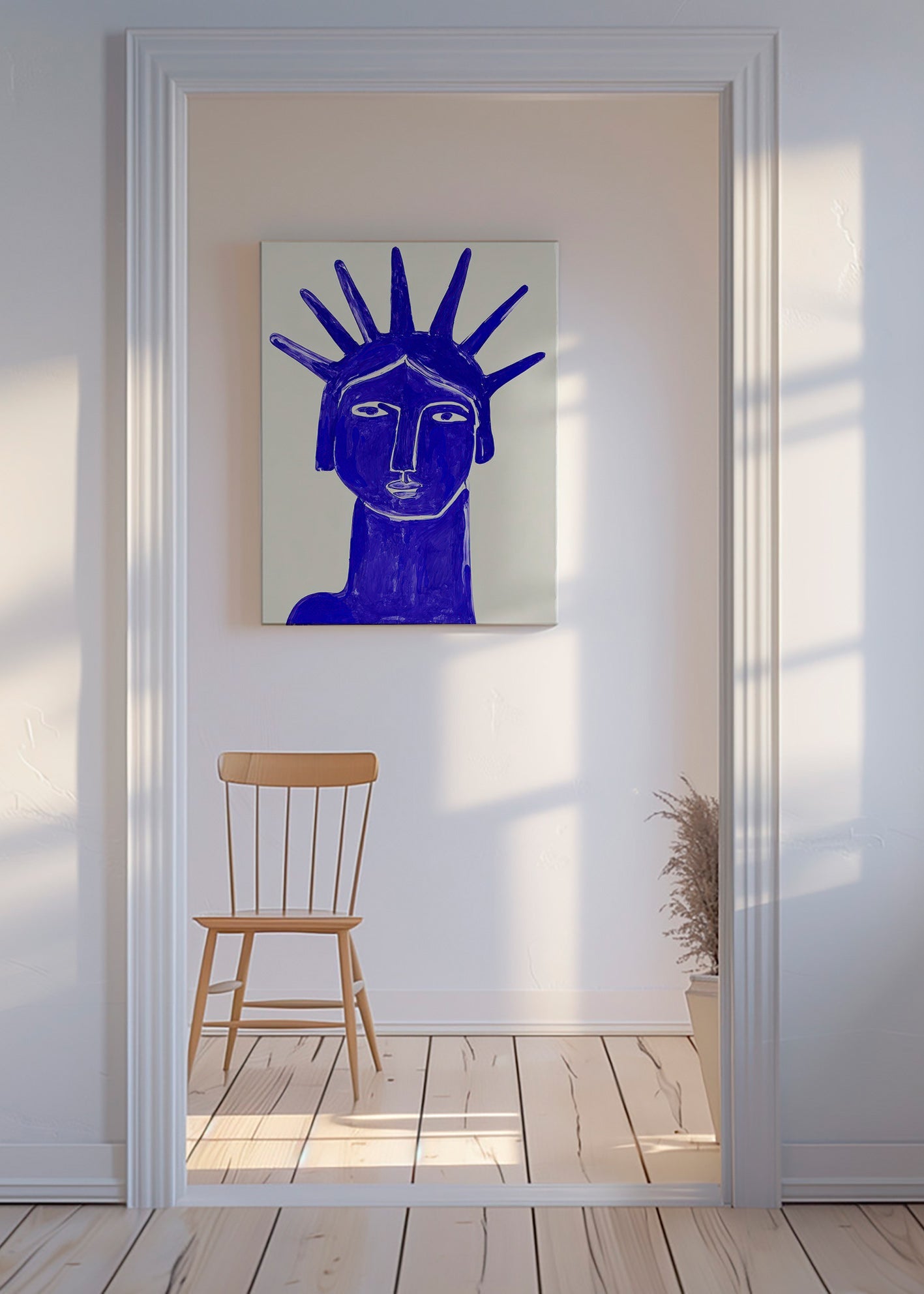 Illustrazione volto blu