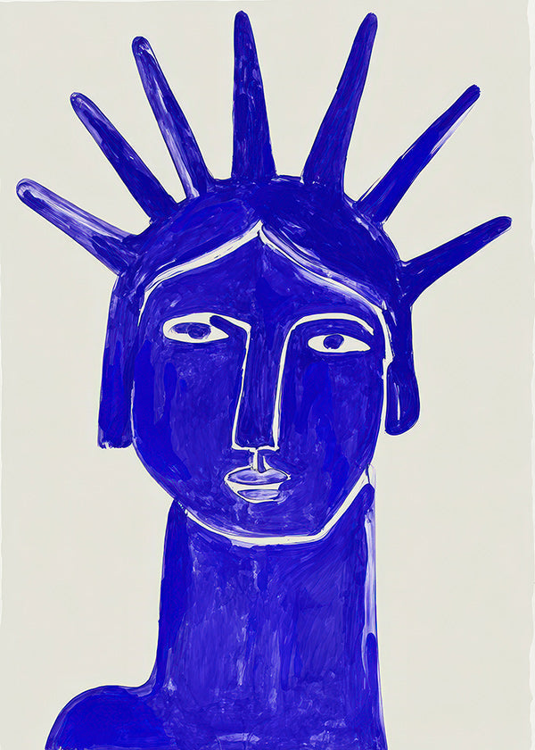 Illustrazione volto blu