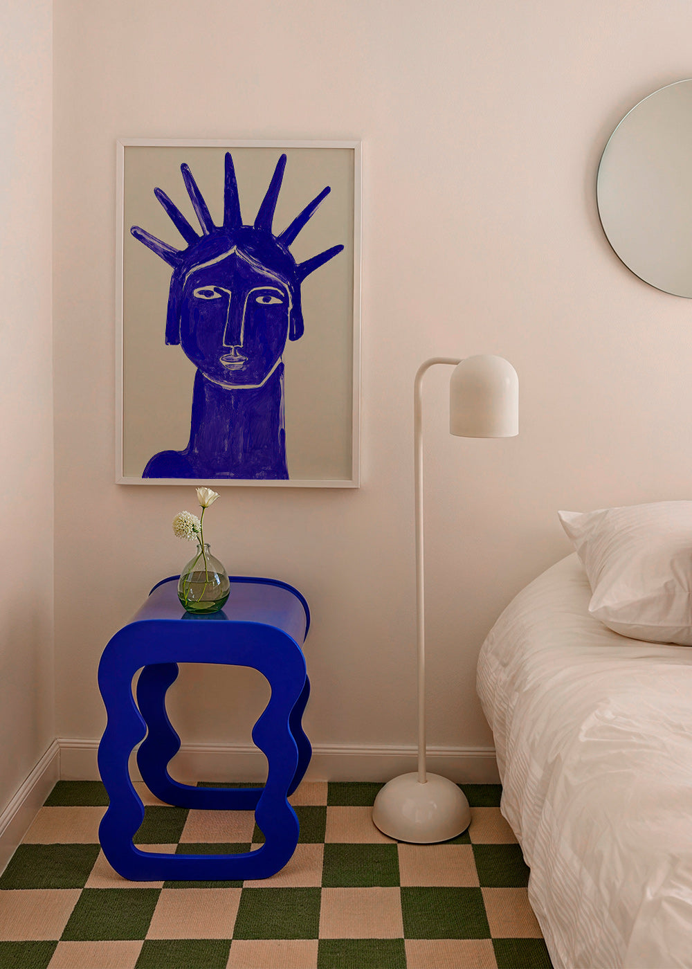 Illustrazione volto blu