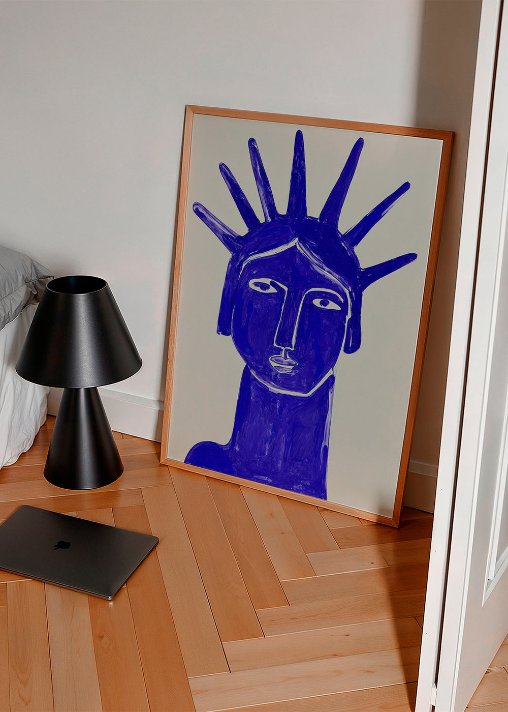 Illustrazione volto blu
