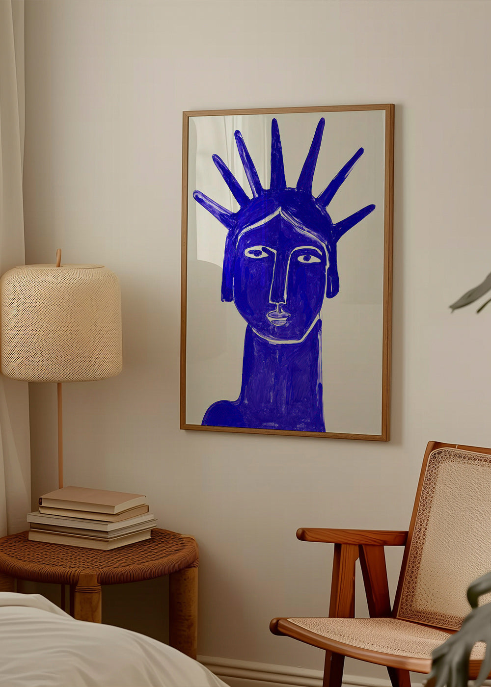 Illustrazione volto blu
