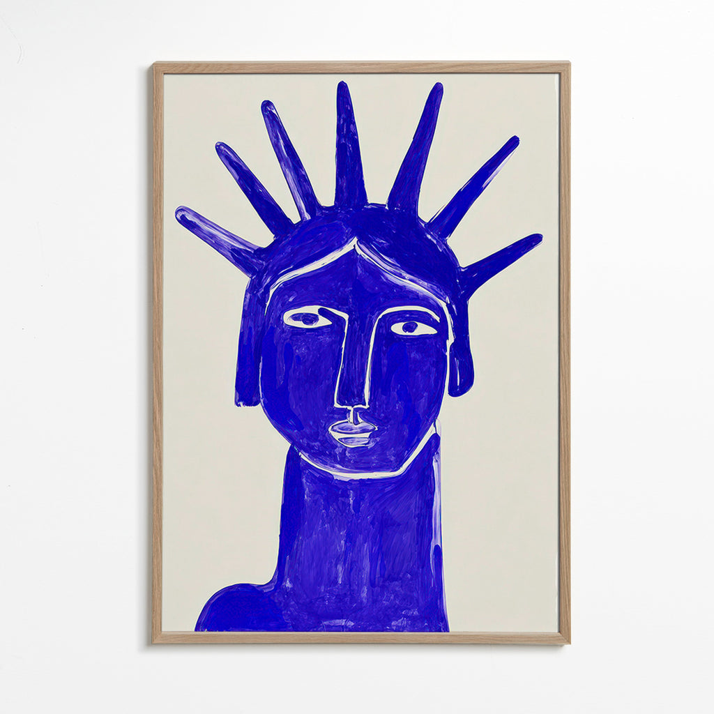 Illustrazione volto blu
